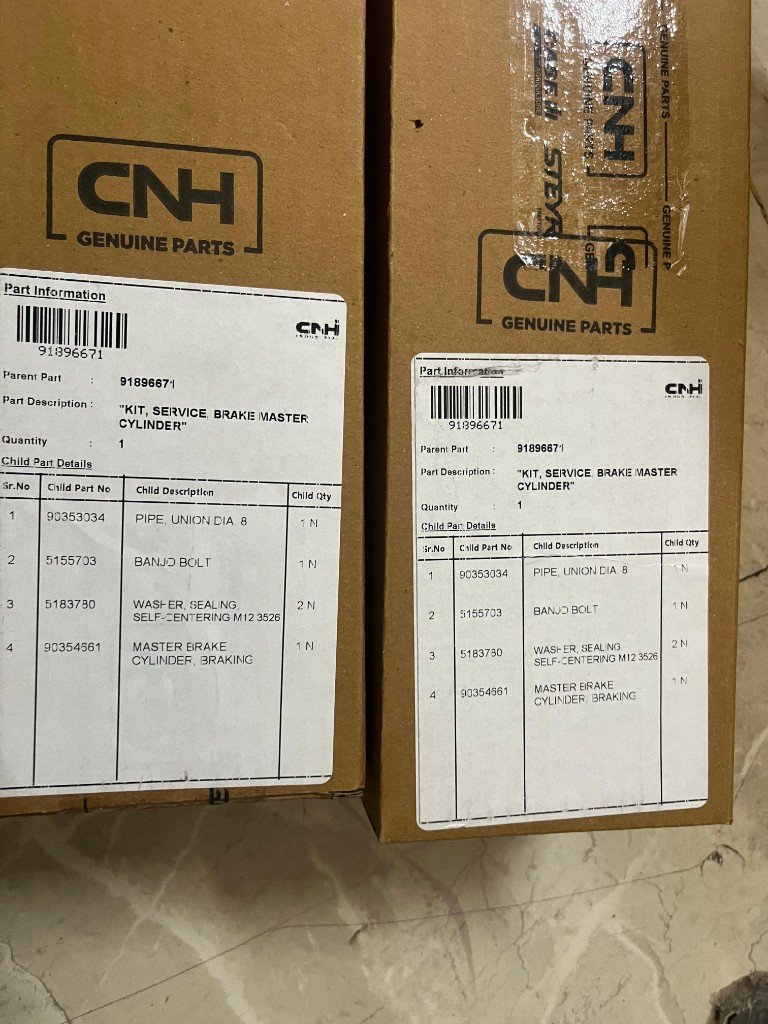 Case CNH 91896671 kit two boxes CNH Genuine Parts manufacturer labels — warehouse photo independent export supplier
