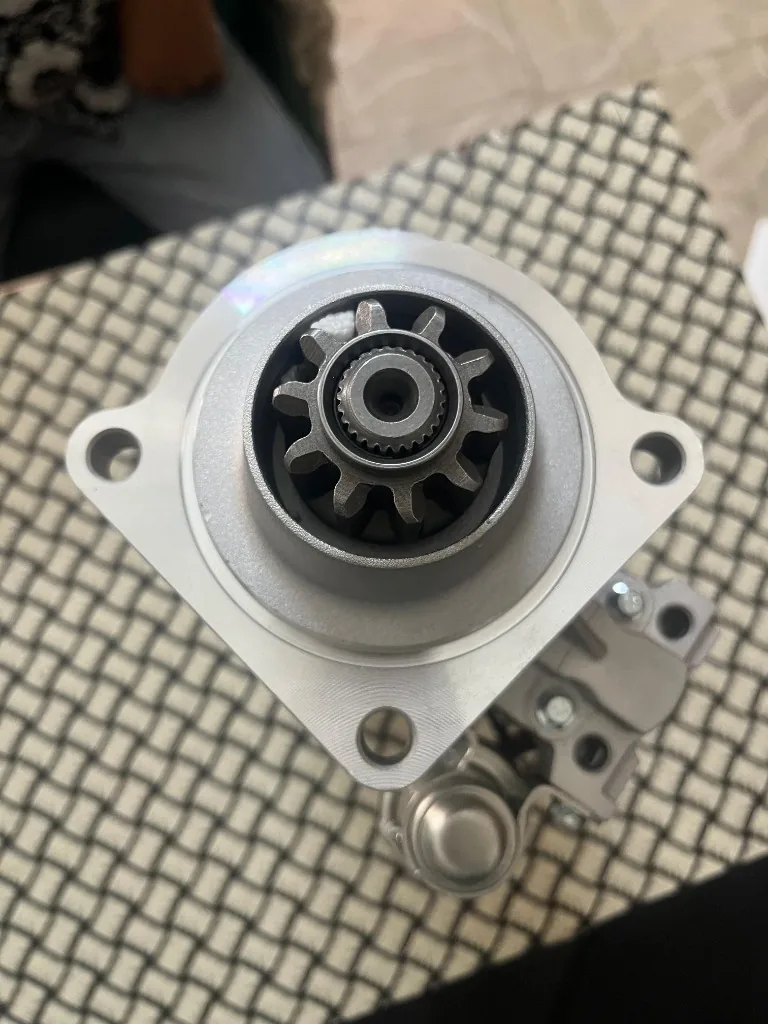 Cummins-compatible 5443655 DCEC 1003992961C Weichai 21YB054 starter motor 10-tooth pinion close-up imported replacement warehouse photo Pioneer Mitra export India