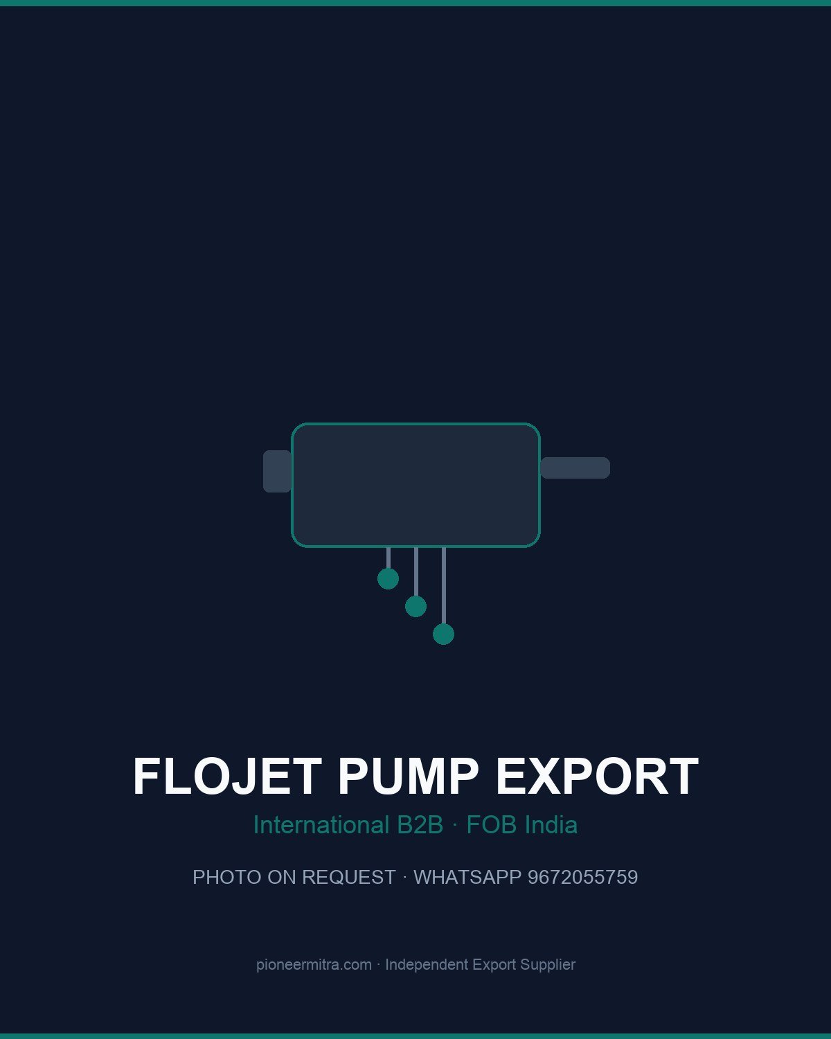 Flojet pump export from India FOB New Delhi