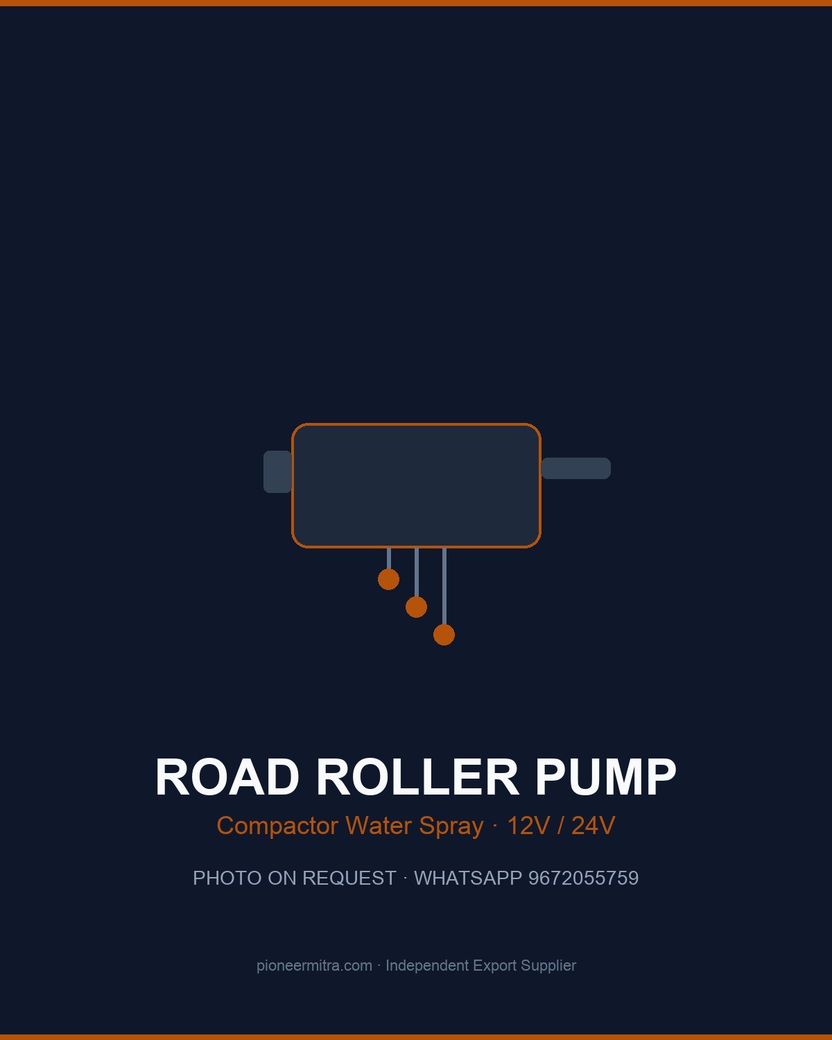 Flojet road roller compactor water spray pump export