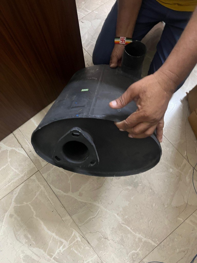 JCB 336/B9552 exhaust silencer top view outlet pipe stub bracket — multi-angle warehouse photo independent export supplier