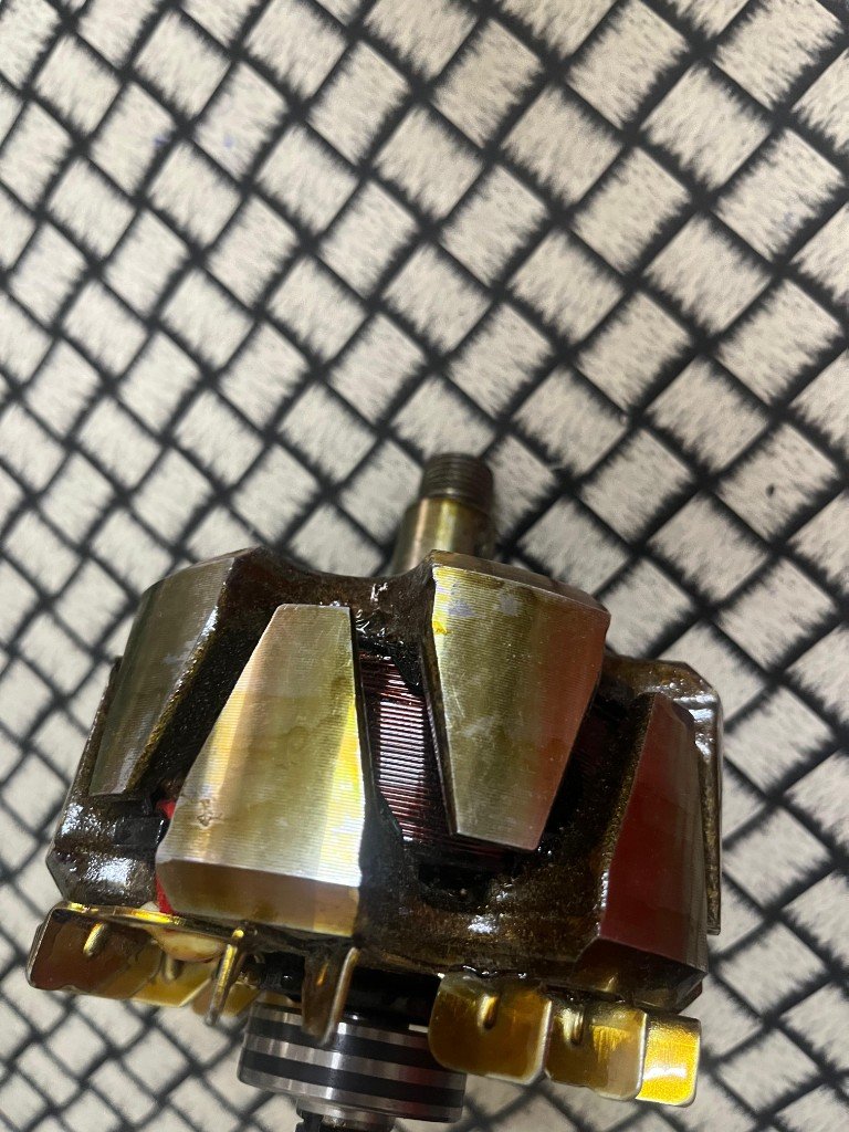 Lucas TVS 26223430 alternator rotor copper windings between claw poles and central shaft — warehouse photo Pioneer Mitra