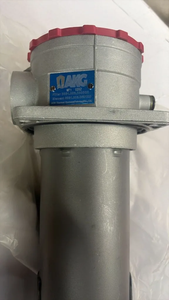 AKG transit mixer hydraulic filter assembly with nameplate