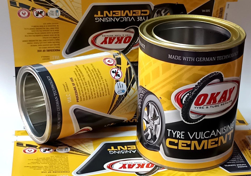 OKAY tyre vulcanising cement 500 ml tins