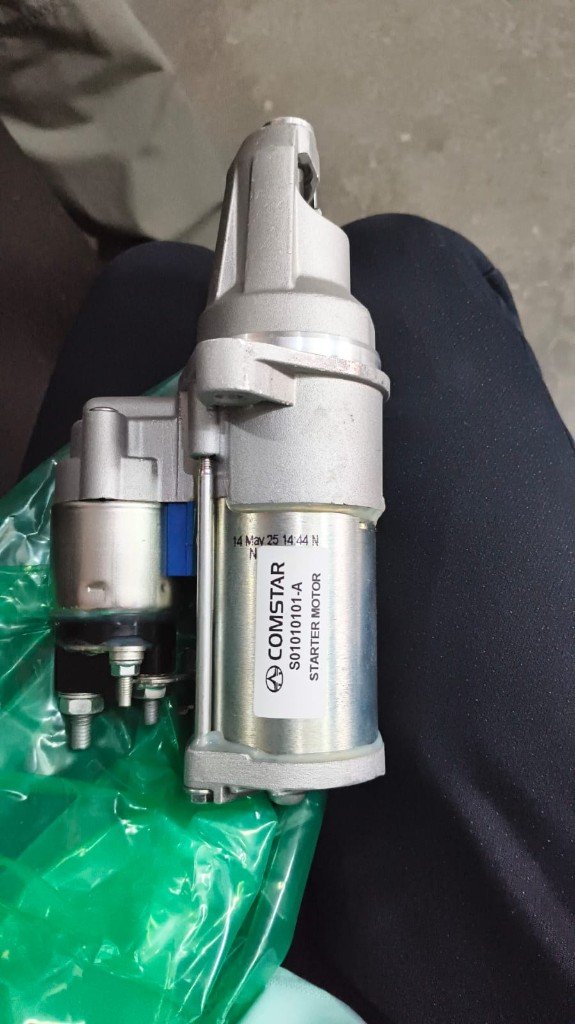Comstar S01010101-A starter motor label 12V 1.1kW Sona Comstar