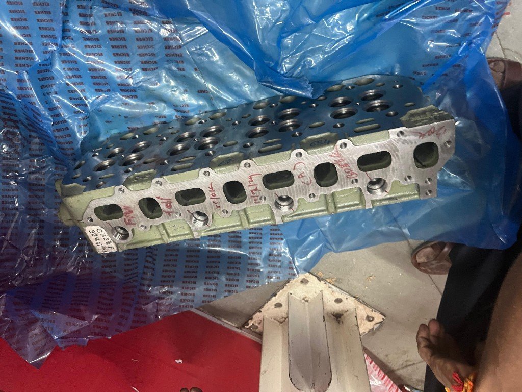 Eicher branded export packaging cylinder head wooden crate
