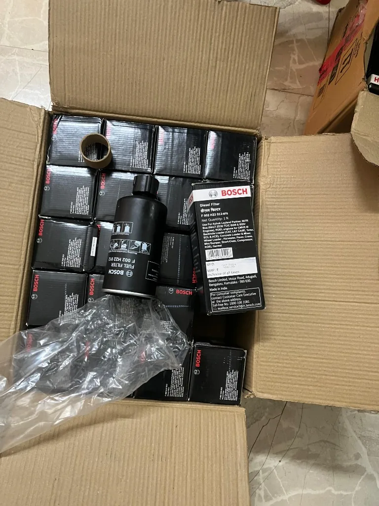 Part No. F002H22012 Bosch diesel fuel filter — bulk carton stock individual box MRP ₹1311 OCT 2024