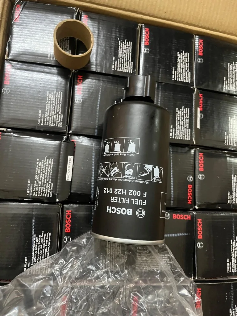Bosch F 002 H22 012 diesel fuel filter — canister mounting and water drain valve diagrams warehouse photo