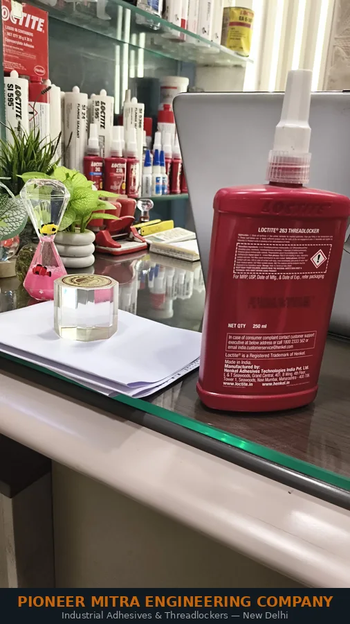 Loctite 263 threadlocker back label — Made in India by Henkel Adhesives Technologies