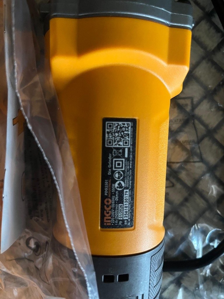 INGCO PDG5501 label 550W 29000 RPM 6mm collet industrial series