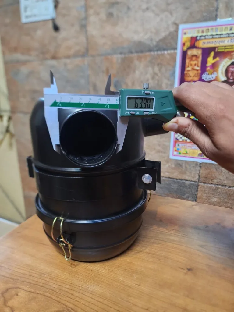 Kirloskar HA4 air cleaner side neck 63.90 mm digital caliper