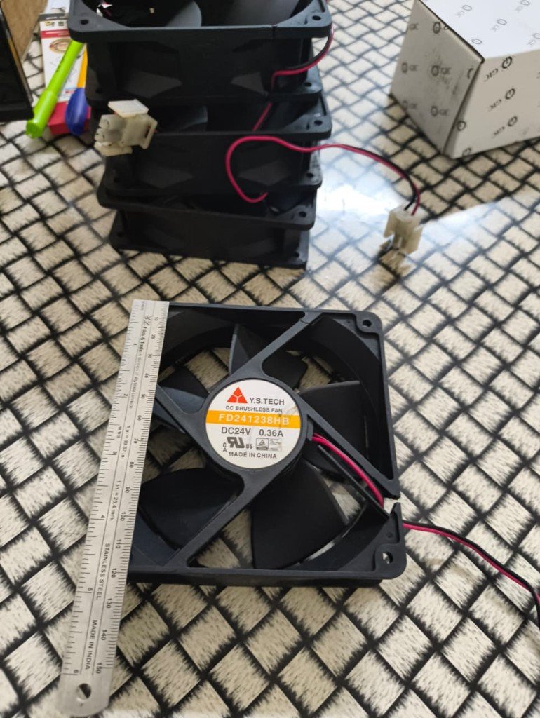 FD241238HB fan height next to steel ruler