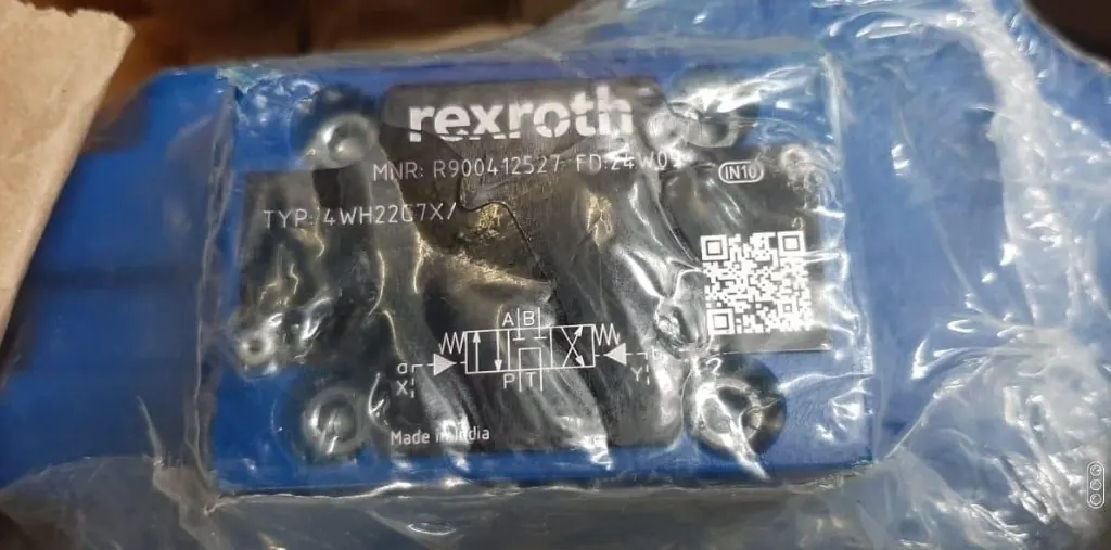 Rexroth R900412527 4WH22G7X directional valve nameplate Made in India