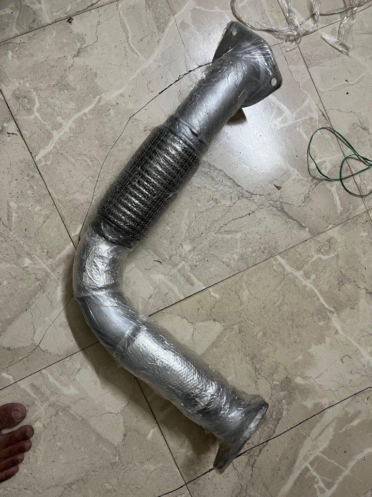 Tata 407 BS6 exhaust pipe assembly flex bellow part 555549200102 warehouse photo full view