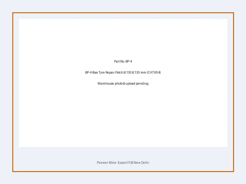 BP-4 bias tyre repair patch CAT 604 — warehouse photo pending